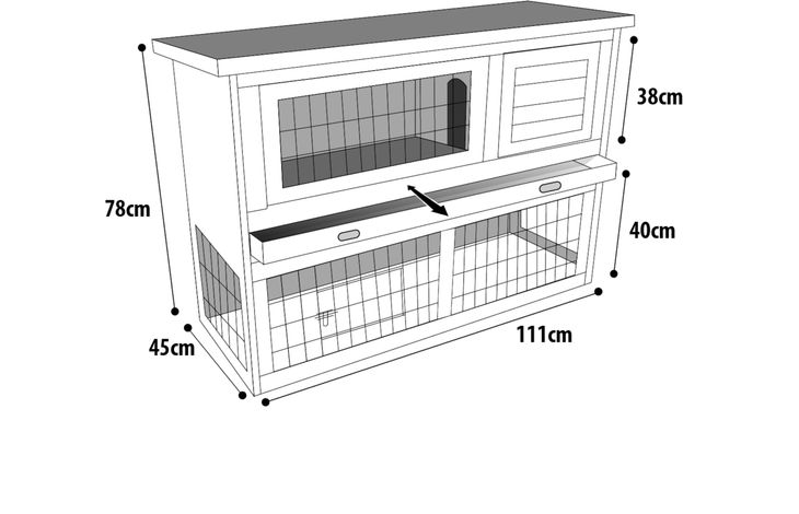 # KONIJNENHOK MET REN DUPLEX COTTAGE 114x60x90CM