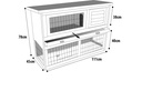 # KONIJNENHOK MET REN DUPLEX COTTAGE 114x60x90CM