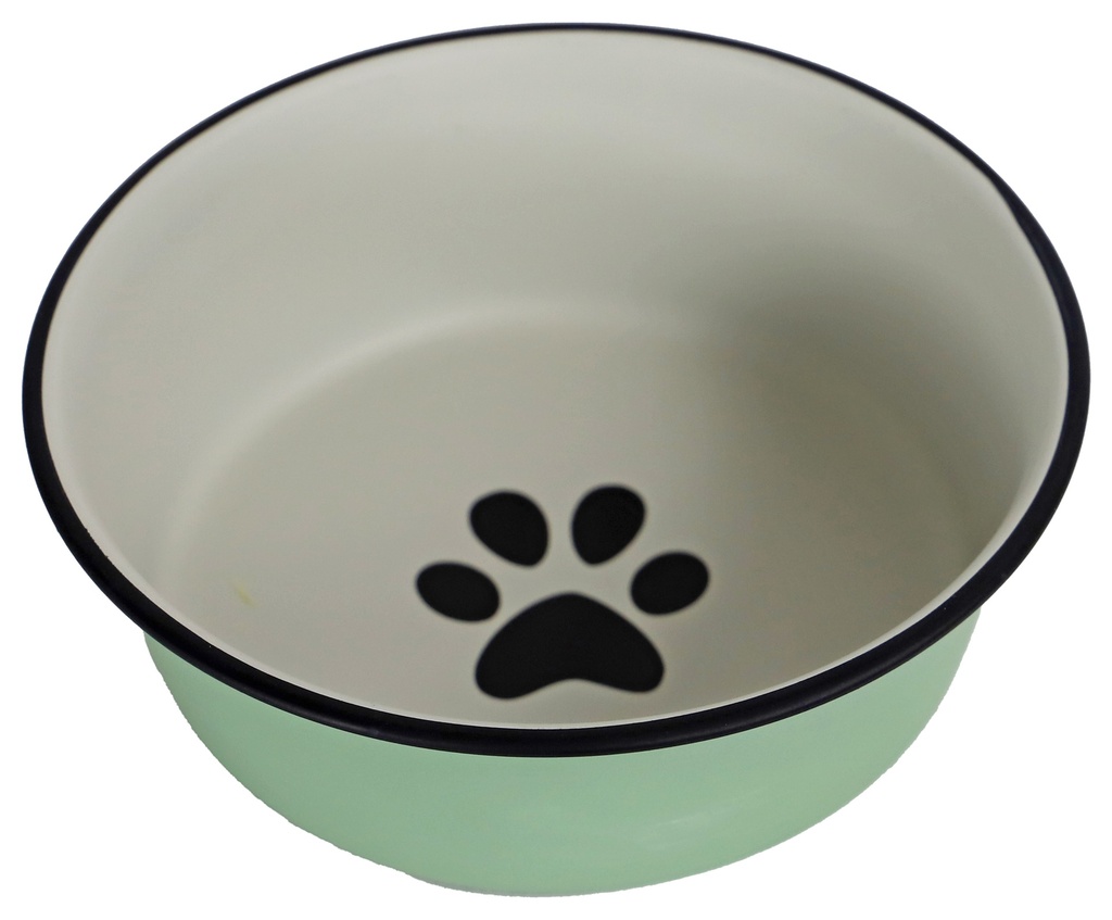 Boon eetbak RVS pawprint 16cm/940ml mintgreen