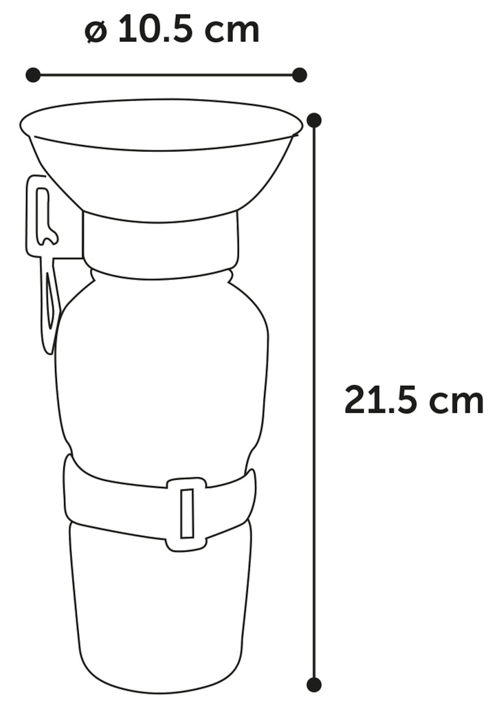 DRINKFLES DRAAGBAAR OLLIE BLAUW 10,5x10,5x21,5CM