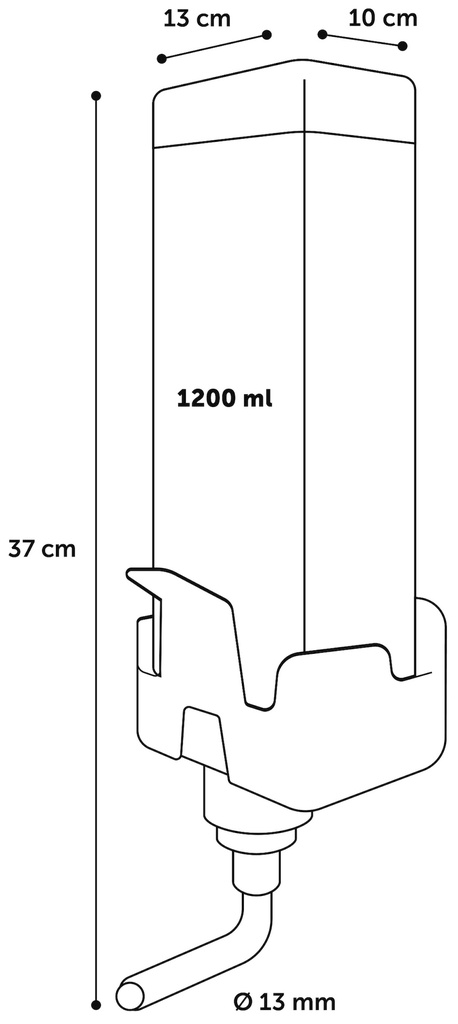 DRINKFLES HOND DUNA 1200ML GRIJS 10x13x37CM