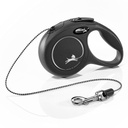 Flexi classic cord M zwart 8 meter