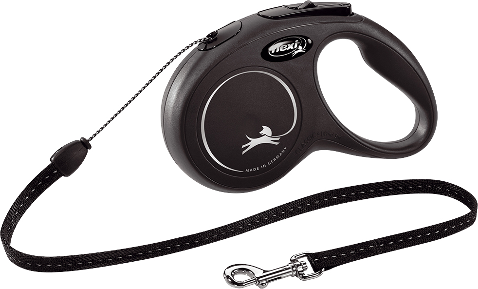 Flexi classic cord S zwart 5 meter