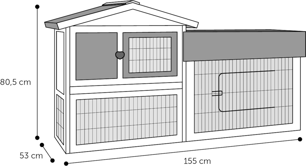 # KONIJNENHOK AURORA 156X53X82,5CM