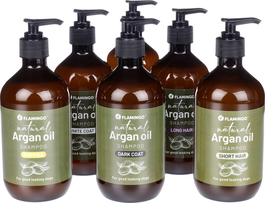 NATUURLIJKE SHAMPOO MET ARGAN OLIE VOOR LANGHARIGE RASSEN 500ML
