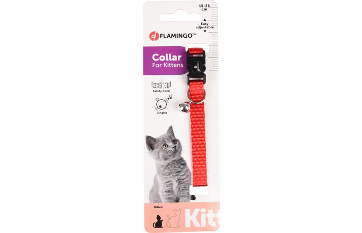 KITTENHALSBAND ZIGGI ROOD 15-22CM 1 0MM