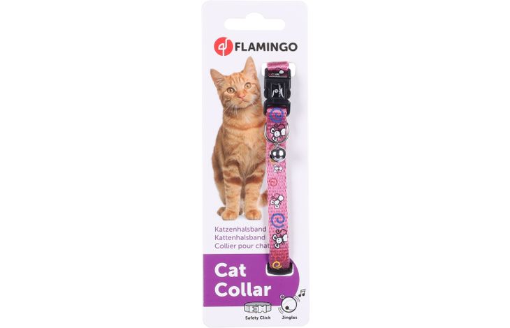 KATTENHALSBAND ZIGGI MUISMOTIEF LILA 20-35CM 10MM