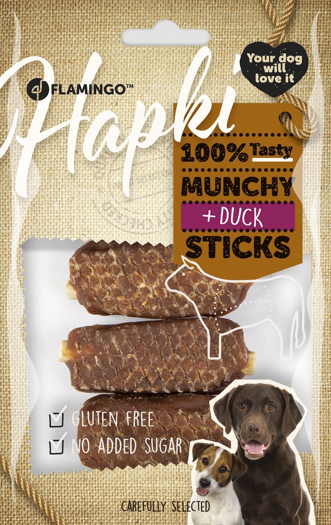 HAPKI MUNCHY STICKS MET EEND 7,5CM 5ST 100 GRAM