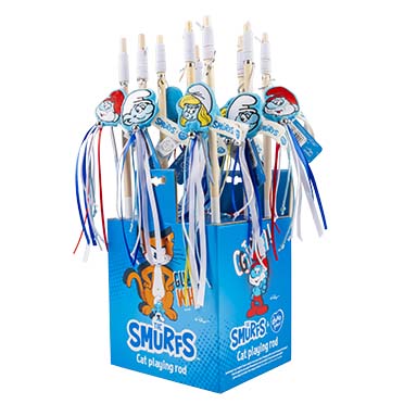 De Smurfen geborduurde speelhengels 42x8,5x2 - display Meerkleurig