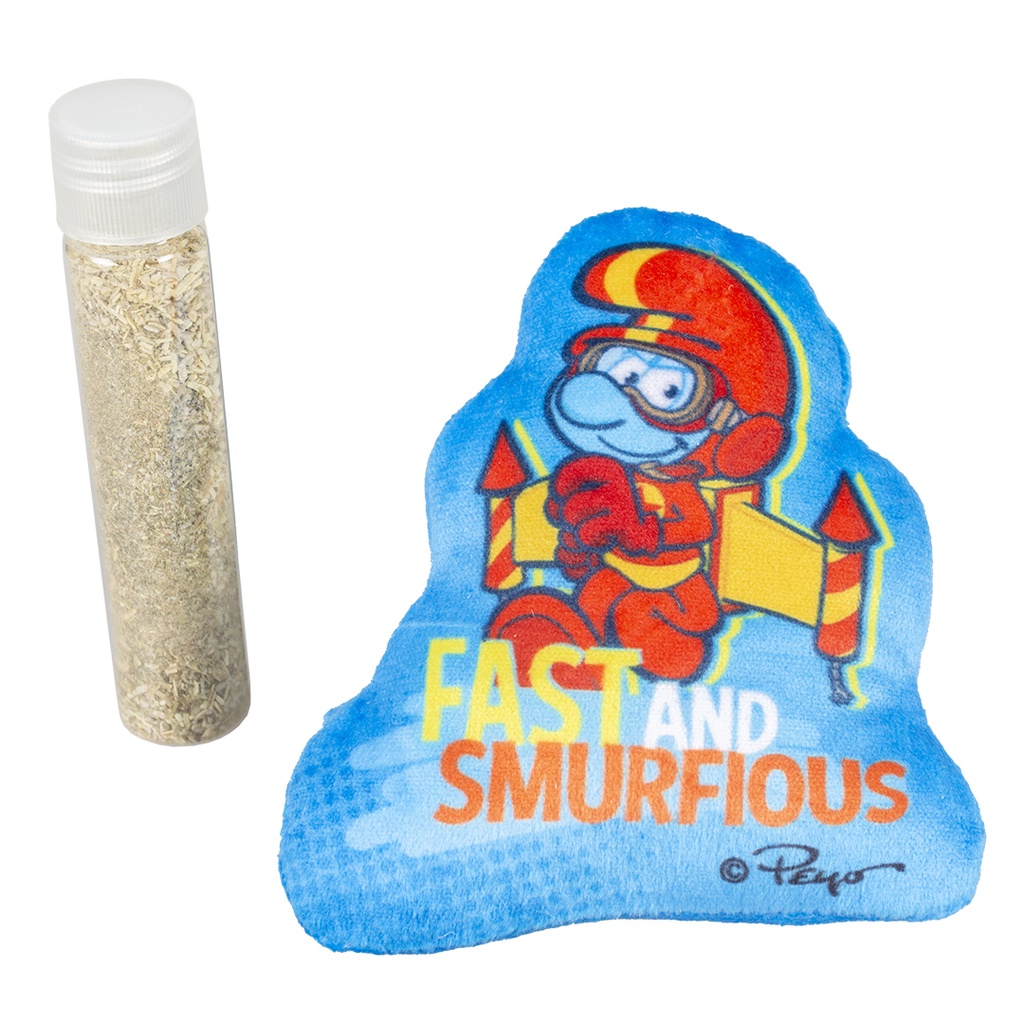 Jetpack Smurf catnip speeltje 9x2x9cm blauw