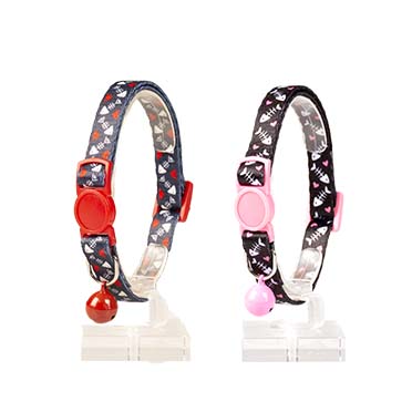 KATTENHALSBAND VISGRAAT 2 NYLON 20-30cm / 10mm gemengde kleuren