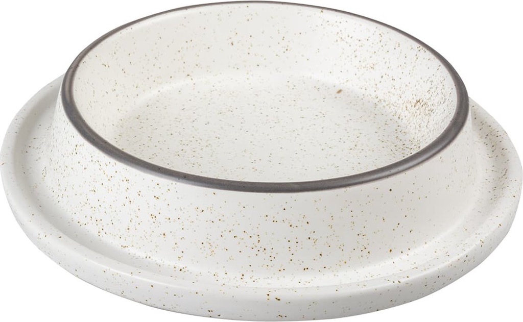 # Anti-mors eetkom Stone Speckle 430ml - 20,5x20,5x4cm wit