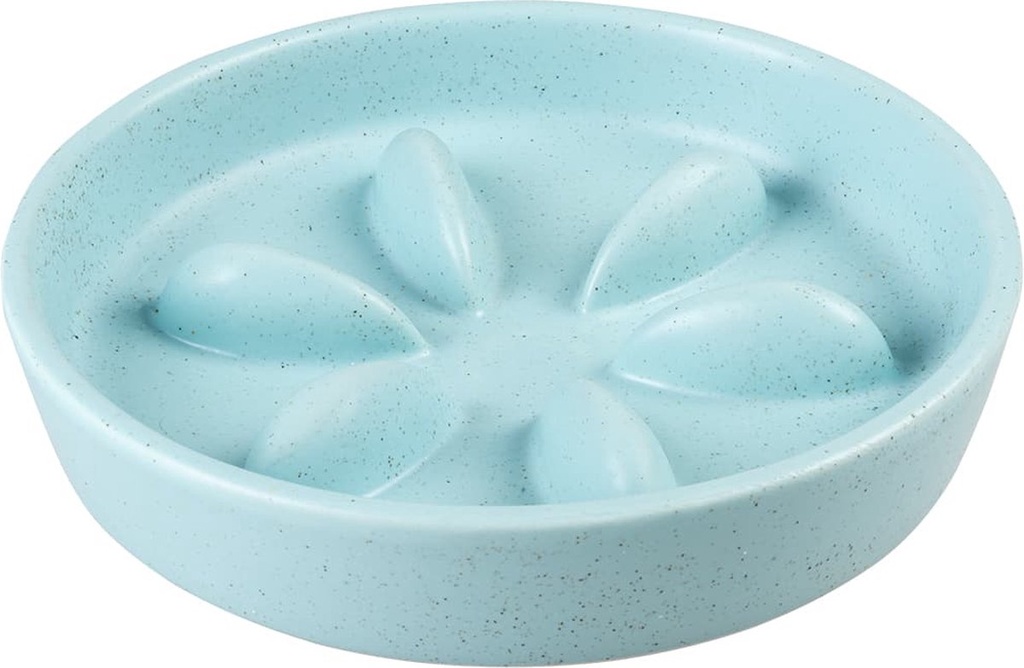 Anti-schrok eetkom Stone Speckle 580ml - 20x20x4,3cm turquoise