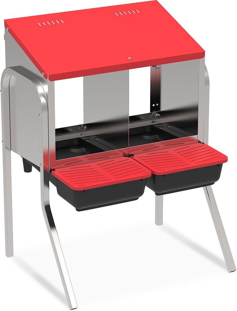 # HOGE LEGBAK GEGALVANISEERD MET VOETJES 57,5x46x76cm rood