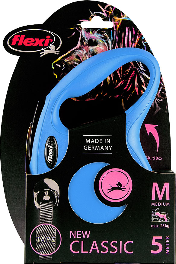 Flexi rollijn CLASSIC tape M blauw, 5 meter