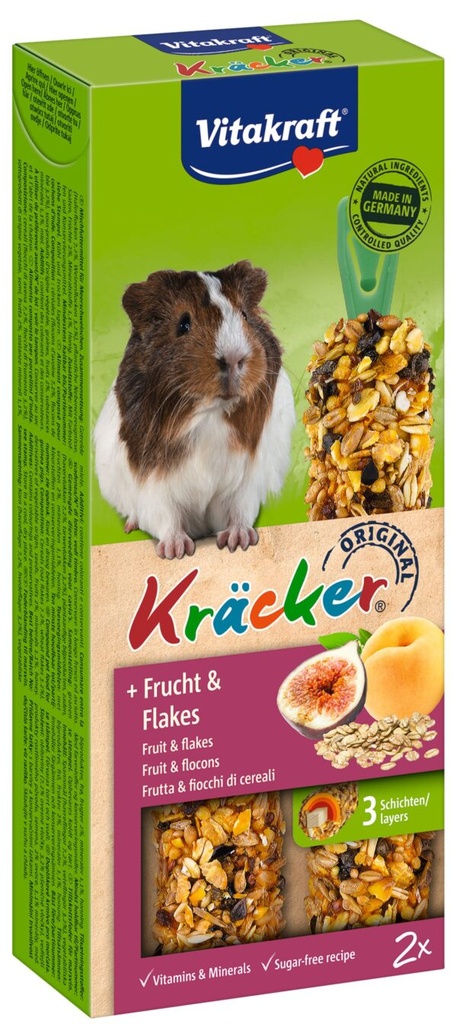 V* Vitakraft Kräcker fruit & flakes, 2 st cavia
