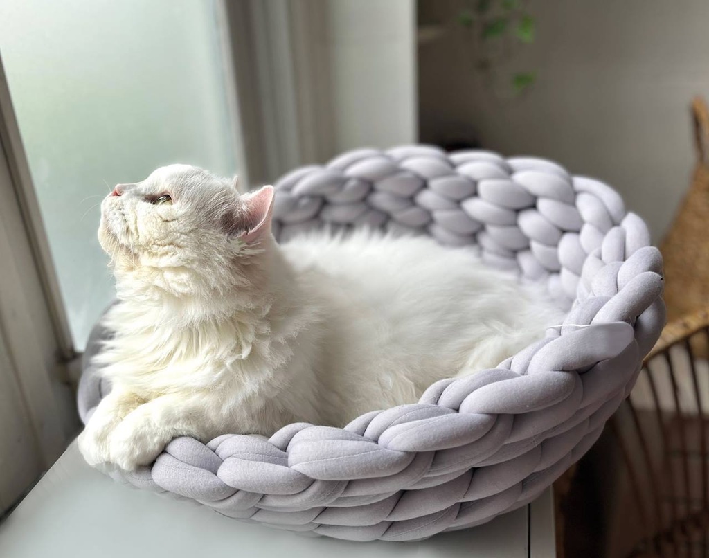 # Quapas Cat bed woven Grey