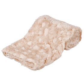 Deken Cosy, structuur-softpluche, 150x100cm beige