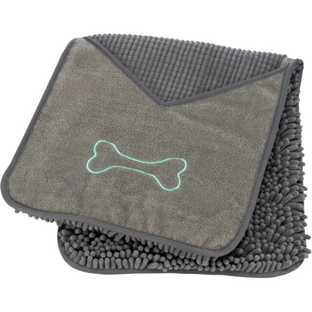 # Handdoek met handbanden, microvezel, 78 × 32 cm, grijs