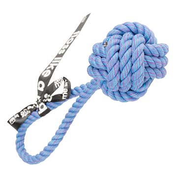 'Are you knots' bal met lus 20x6x6cm blauw