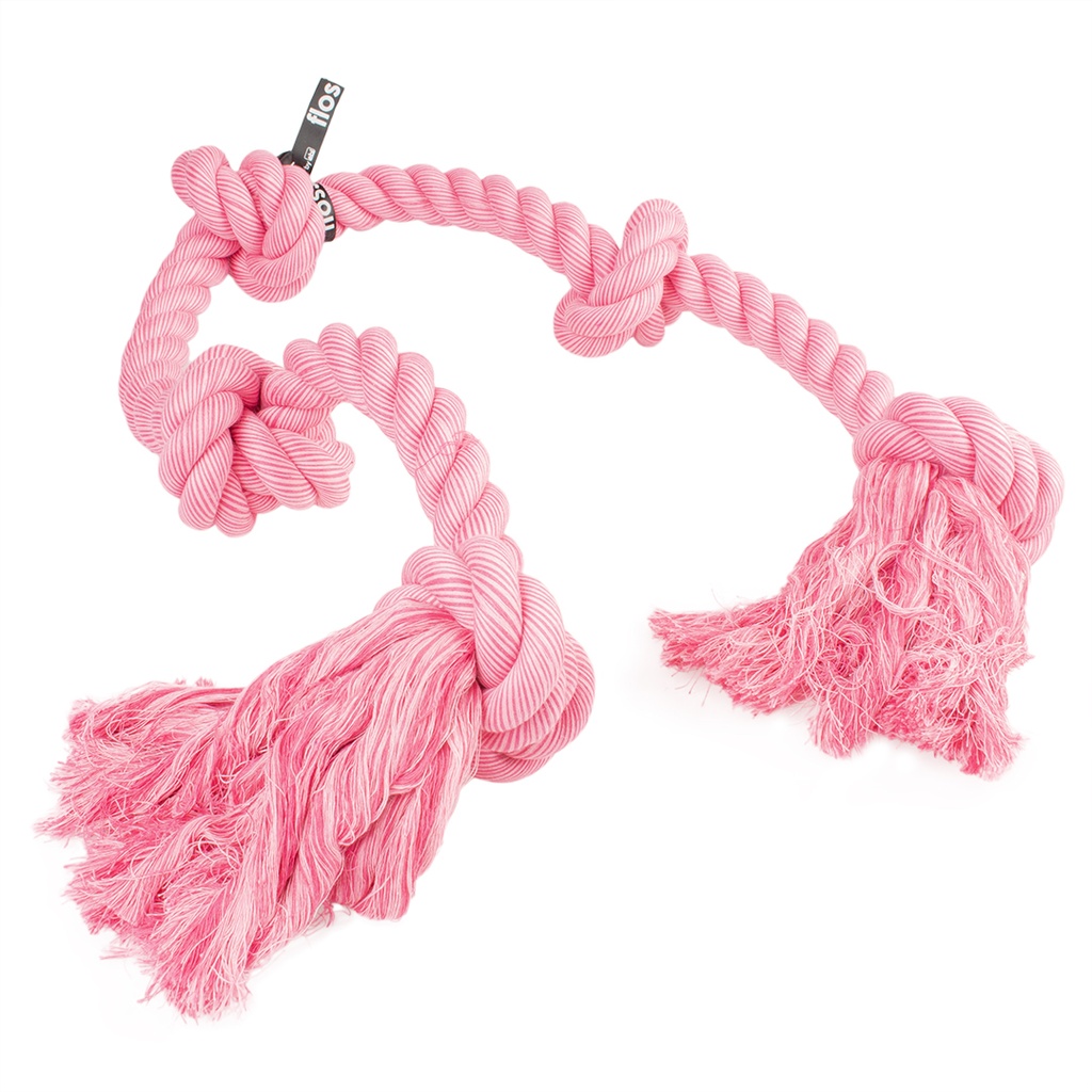 'Floss' speeltouw 5 knopen XXXXXL - 130x14x12cm roze