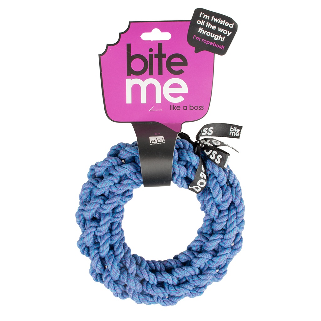 'Da-Chain' gevlochten ring 18x18x4cm blauw