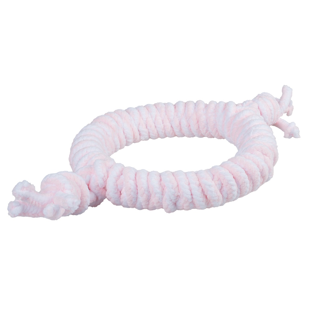 Puppy soft touwring 30x21x5cm roze/wit