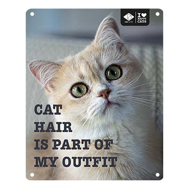 I LOVE Happy Cats bord 'cat hair' 20x25cm Meerkleurig