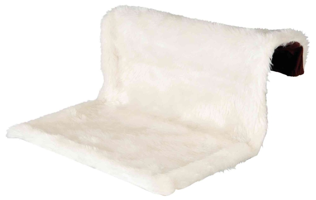 Radiator-hangmat, langhaarpluche/velours, 45 × 26 × 31 cm, crème/bruin