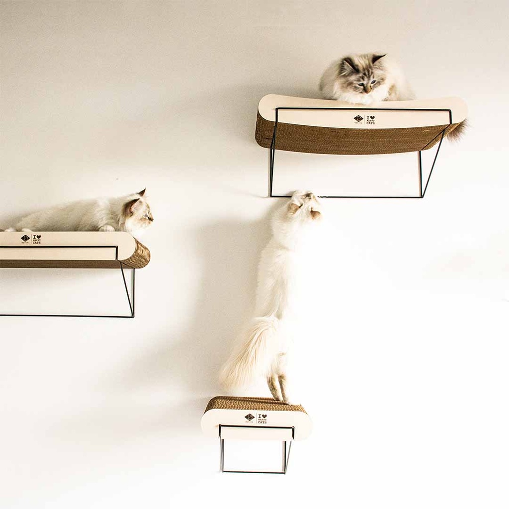 DAVID gebogen - kartonnen wandplank 60x29x24cm - max. 10kg bruin/beige
