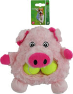 Boon hond speelgoed buidelbek big + 2 tennisballen roze 23cm