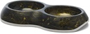 A8114 DELICE DUBBELE EETPOT MARBLE ZWART/GOUD 2*Ø10.5CM 0.2L