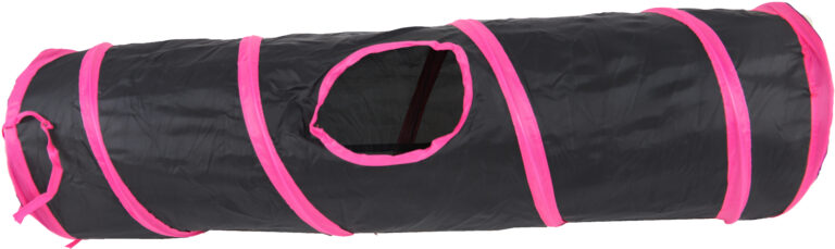 Boon speeltunnel nylon 85x25 cm zwart/roze