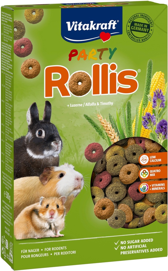 Vitakraft Rollis Party knaagdier en konijn, 500 gr