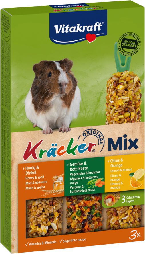 Vitakraft Kräcker Trio-Mix citrus/groente/honing cavia 3in1