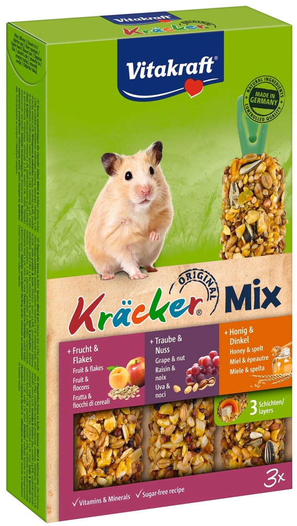 Vitakraft Hamsterkracker Mv/Ho/Fr 3 in 1