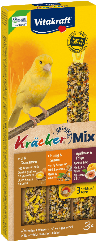 V* Vitakraft Kanariekracker Honing/Fruit/Ei 3 in 1