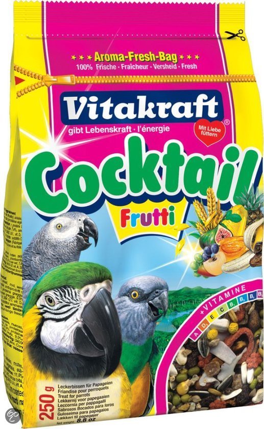 Vitakraft Cocktail Frutti  grijspapegaai / ara / amazonian, 250 gr