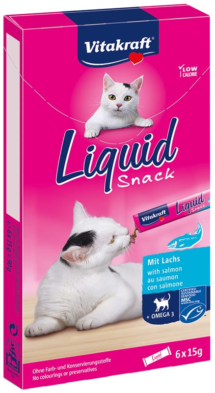 Vitakraft Cat liquid snack zalm/omega 3