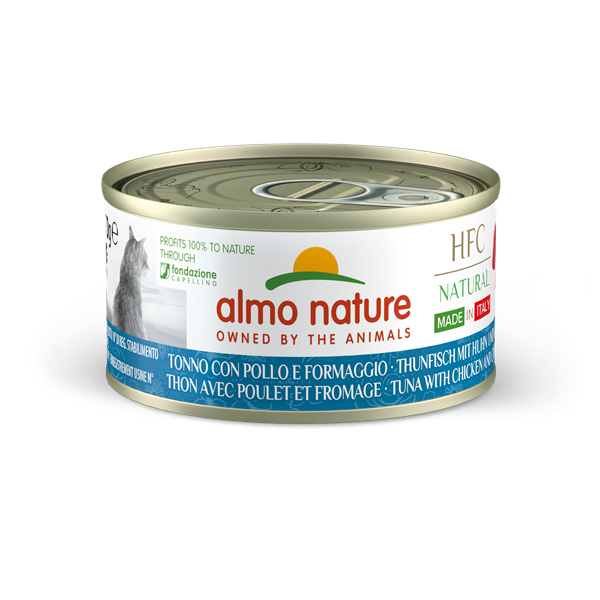 Almo Nature 70gr Tonijn,Kip en kaas