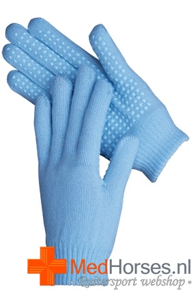 Handschoen Magic m.noppen L.Blauw