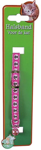 Kattenhalsband visgraat roze