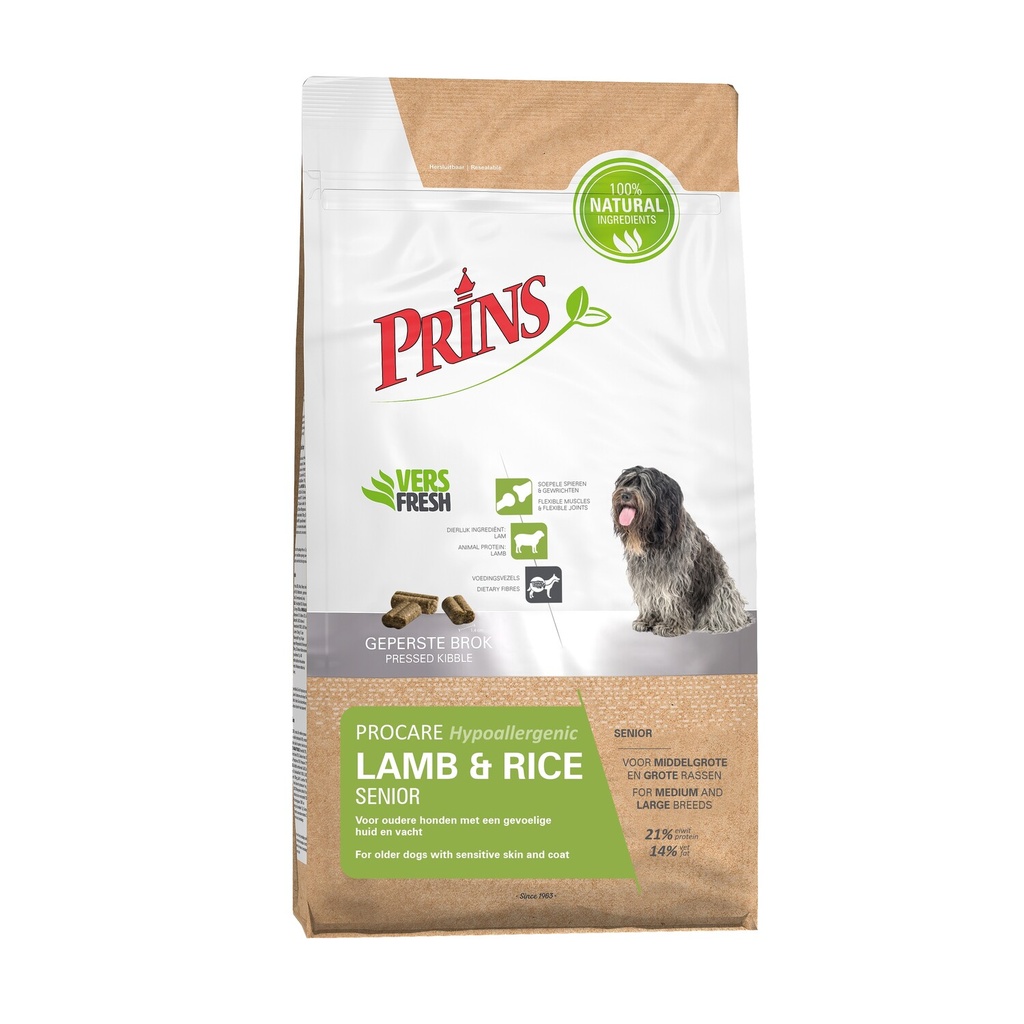 Prins ProCare Lam & Rijst Senior 15 kg