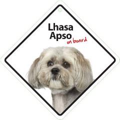 Autobord Lhasa Apso on Board A5 Staand