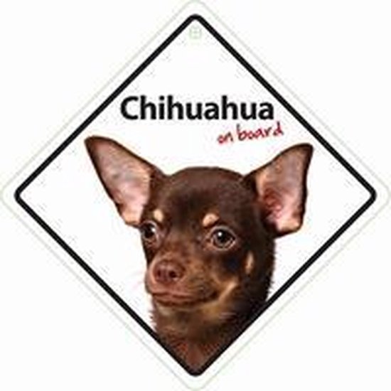 Autobord Chihuahua on Board A5 Staand