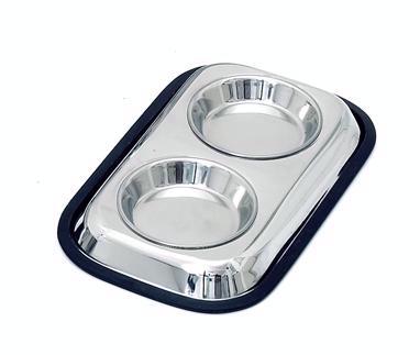 Dubbele bak voor katten 2x 200ml rvs
