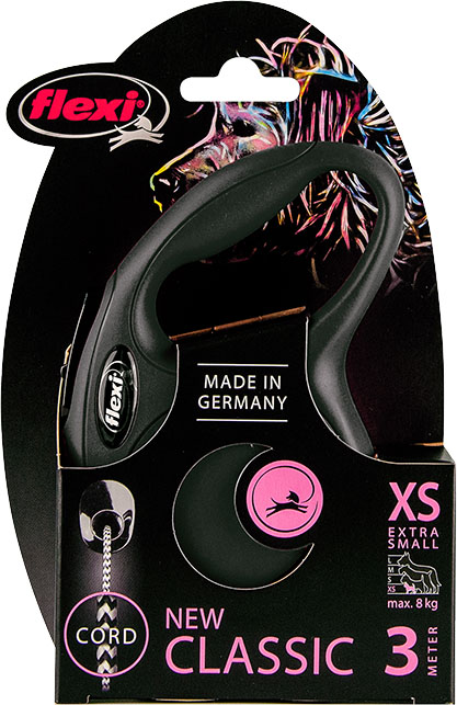 Flexi classic cord XS zwart 3 meter