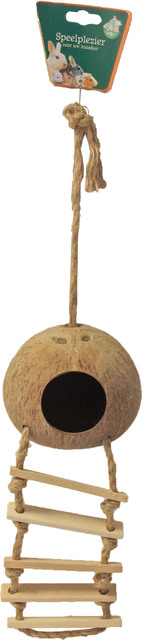 Knaagd. huis cocosnoot touwladder 30 cm