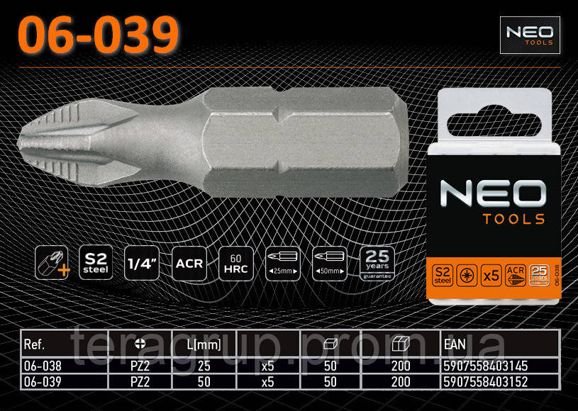 Bit Neo PZ2 25mm ACR stuks
