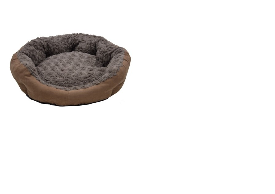 J&V FLEECE BASKET ROSES & SUEDE